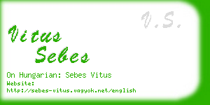vitus sebes business card
